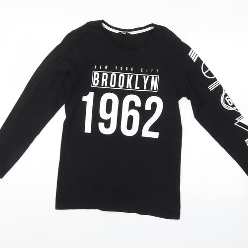 George Boys Black   Pullover Jumper Size 13-14 Years