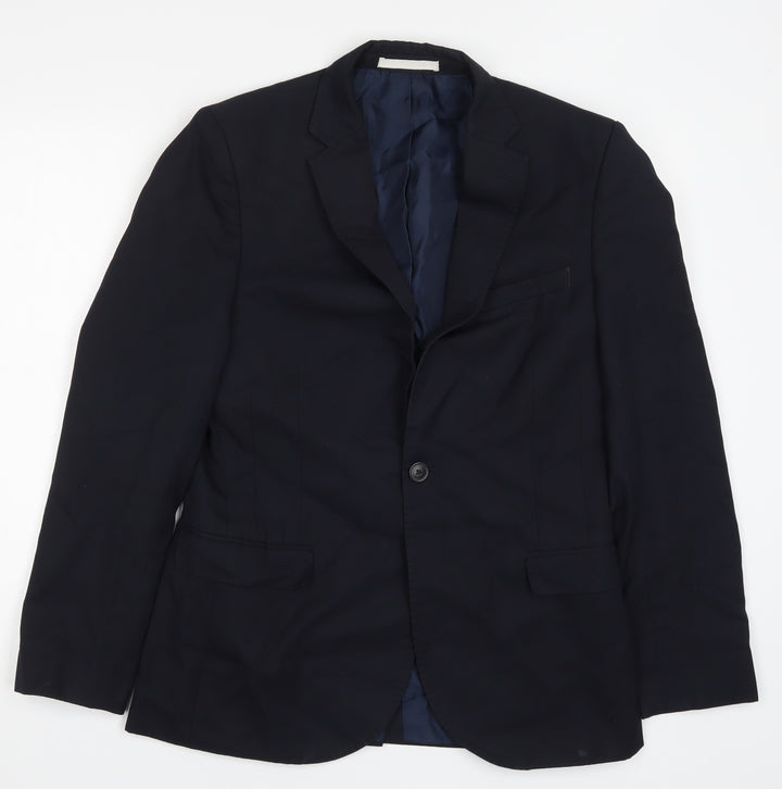 Moss London Mens Blue   Jacket Suit Jacket Size 38