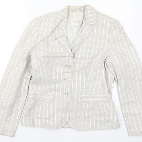 Lakeland Womens Grey Striped  Jacket Suit Jacket Size 14