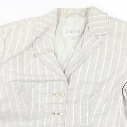 Lakeland Womens Grey Striped  Jacket Suit Jacket Size 14