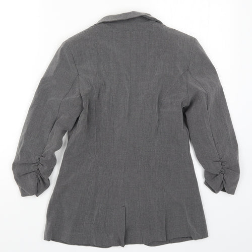 Preworn Womens Grey  Rayon Jacket Suit Jacket Size S