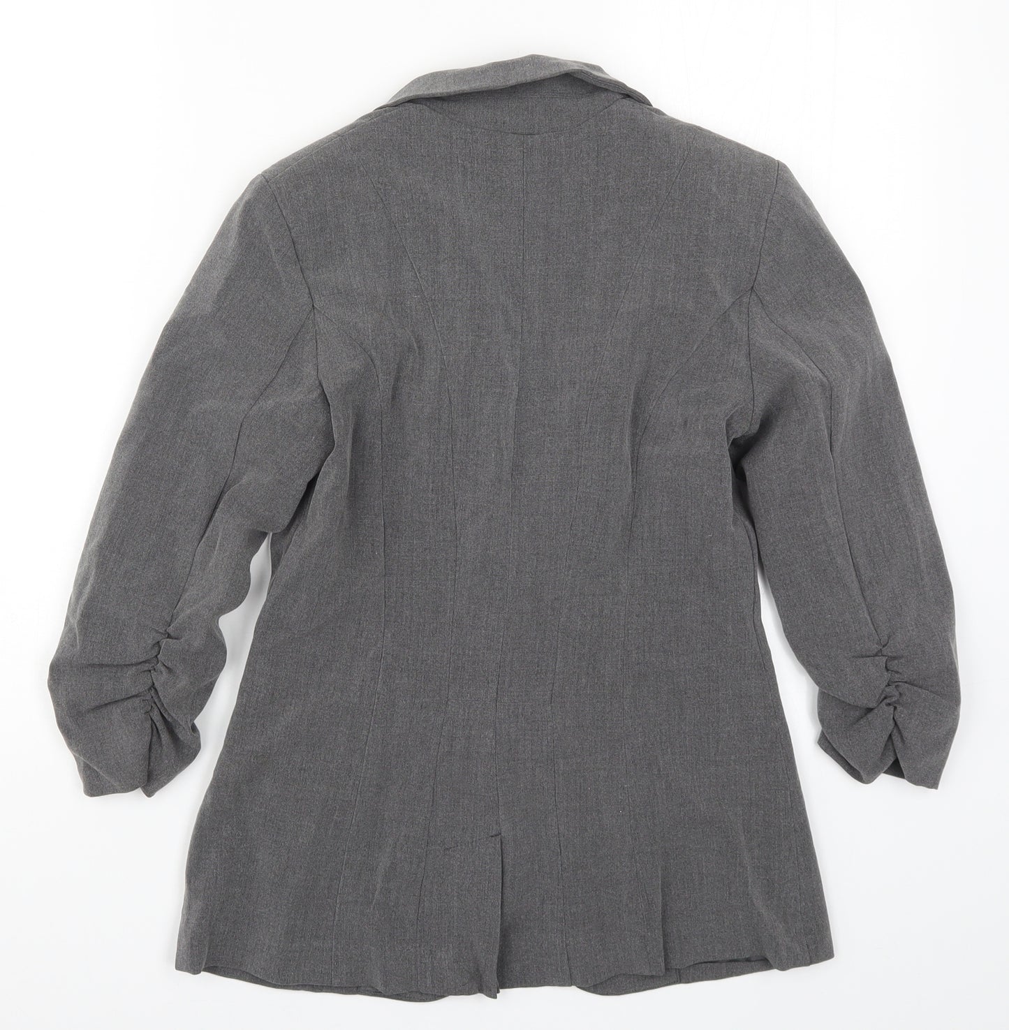 Preworn Womens Grey  Rayon Jacket Suit Jacket Size S