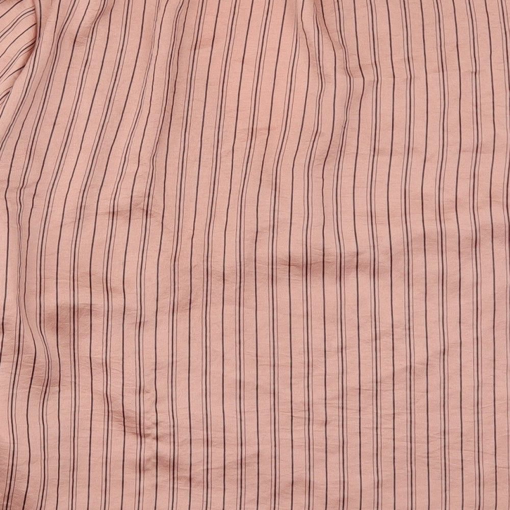 Topshop Womens Pink Striped  Basic Blouse Size 16