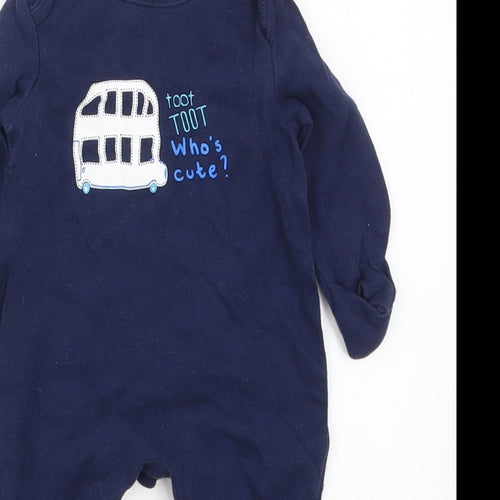 George Boys Blue Solid  Cami Bodysuit Size 0-3 Months  - Toot Toot Who's Cute