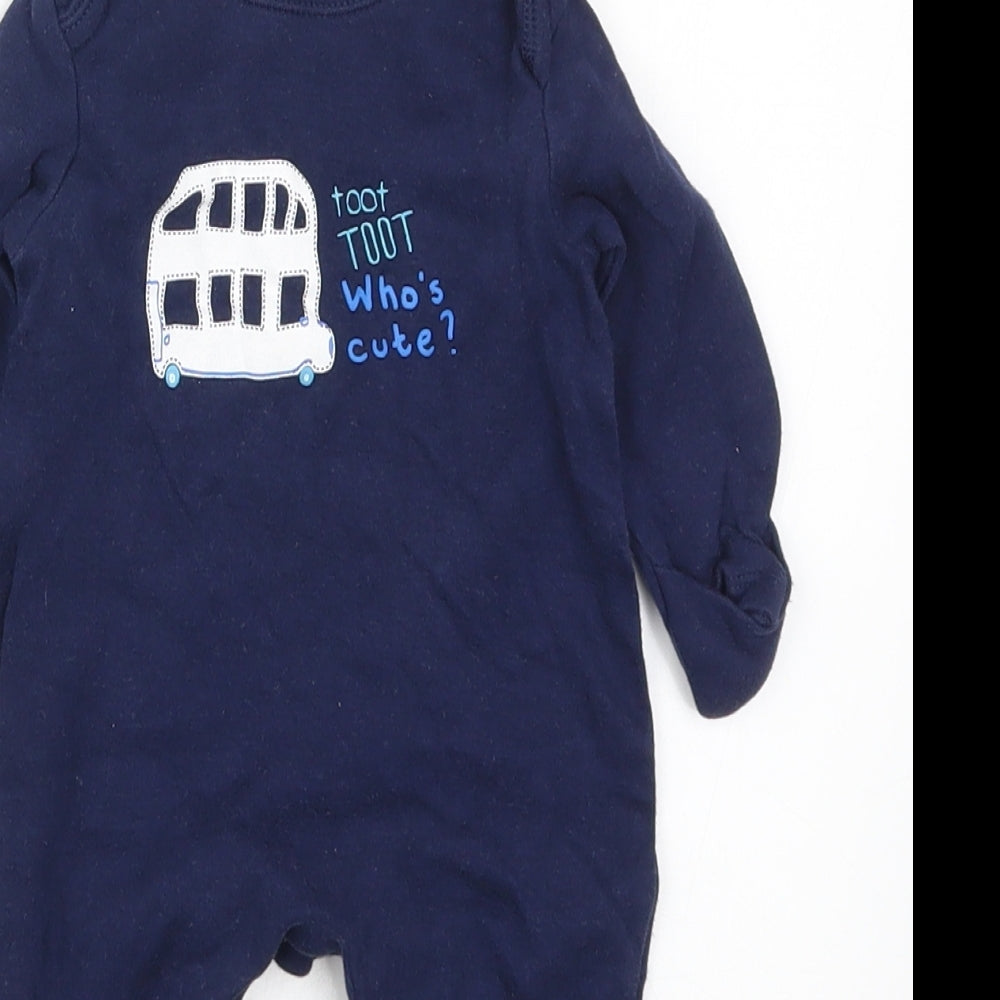 George Boys Blue Solid  Cami Bodysuit Size 0-3 Months  - Toot Toot Who's Cute
