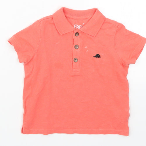 F&F Boys Red   Basic Polo Size 12-18 Months  - Coral Coloured