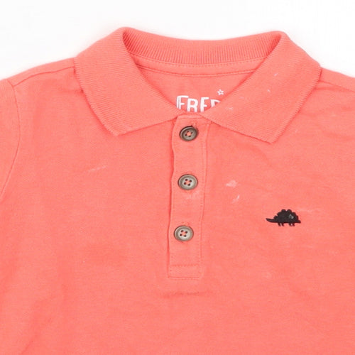 F&F Boys Red   Basic Polo Size 12-18 Months  - Coral Coloured