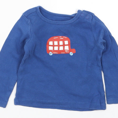 TU Boys Blue   Basic T-Shirt Size 6-9 Months  - Bus