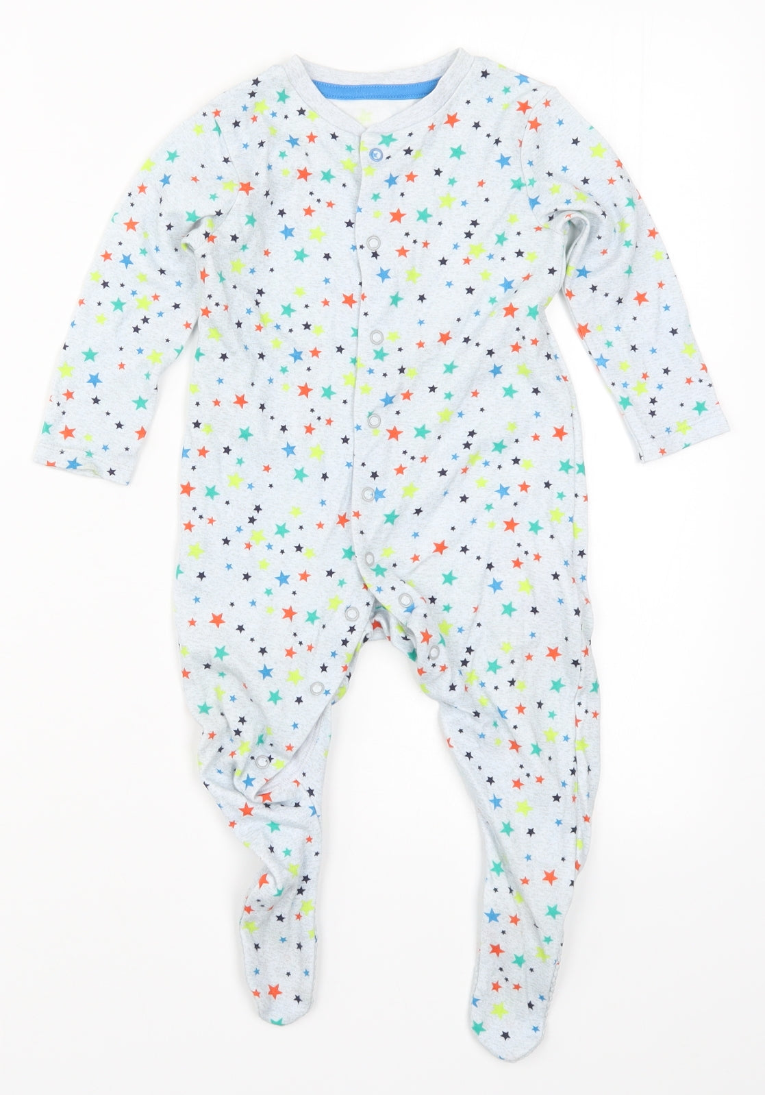 Primark Boys Blue Geometric  Cami Bodysuit Size 9-12 Months  - Stars