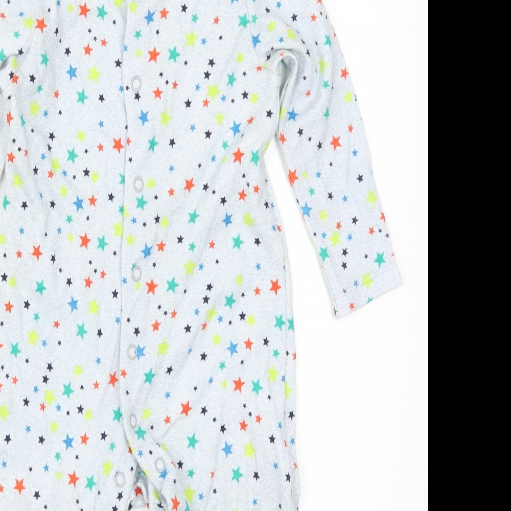 Primark Boys Blue Geometric  Cami Bodysuit Size 9-12 Months  - Stars