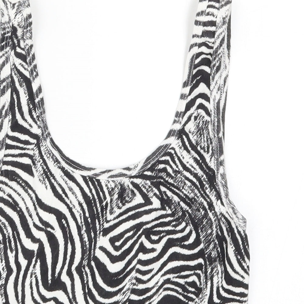River Island Womens Black Animal Print  Cropped Tank Size 12  - Zebra Print