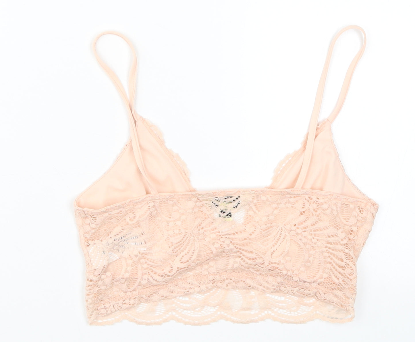 Miss Selfridge Womens Pink  Lace Cropped Tank Size 8  - Bralette Top