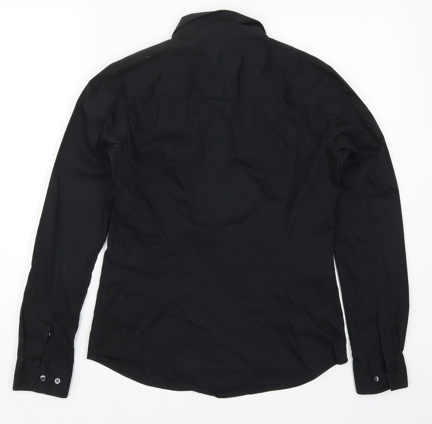 H&M Womens Black   Basic Button-Up Size 8