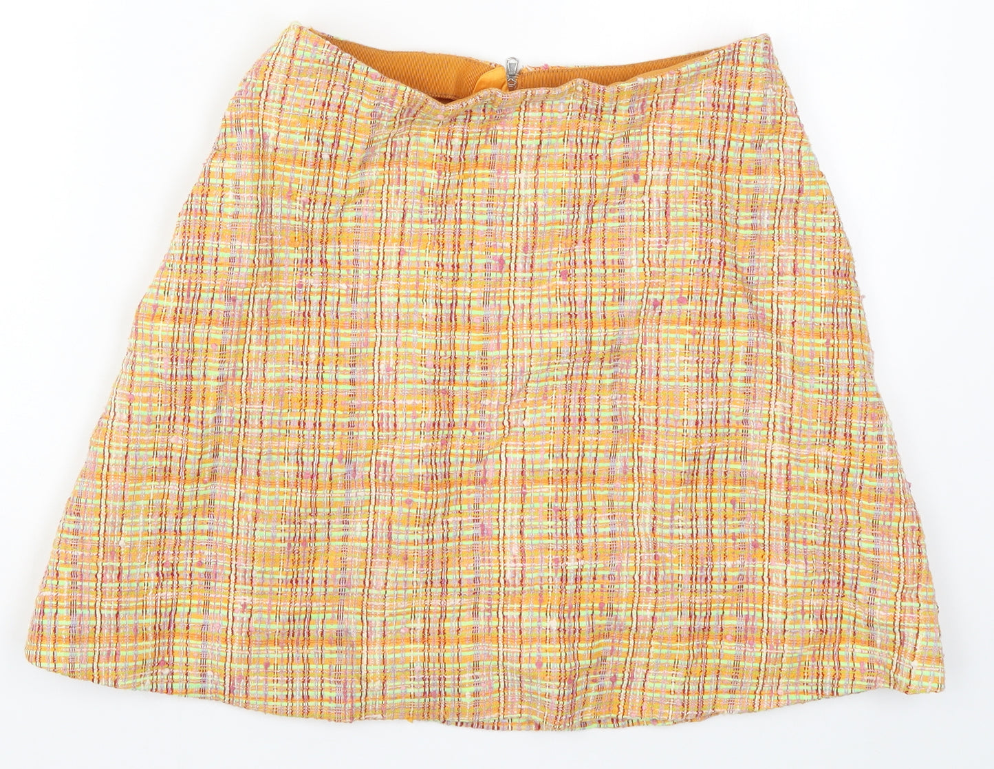 Carven Womens Orange Check  A-Line Skirt Size 10