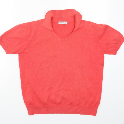 House of Fraser Womens Pink  Knit Pullover Jumper Size L  - Coral Coloured