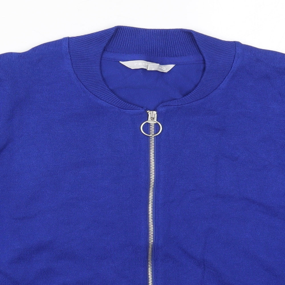 Red Herring Womens Blue  Knit Full Zip Jumper Size 14