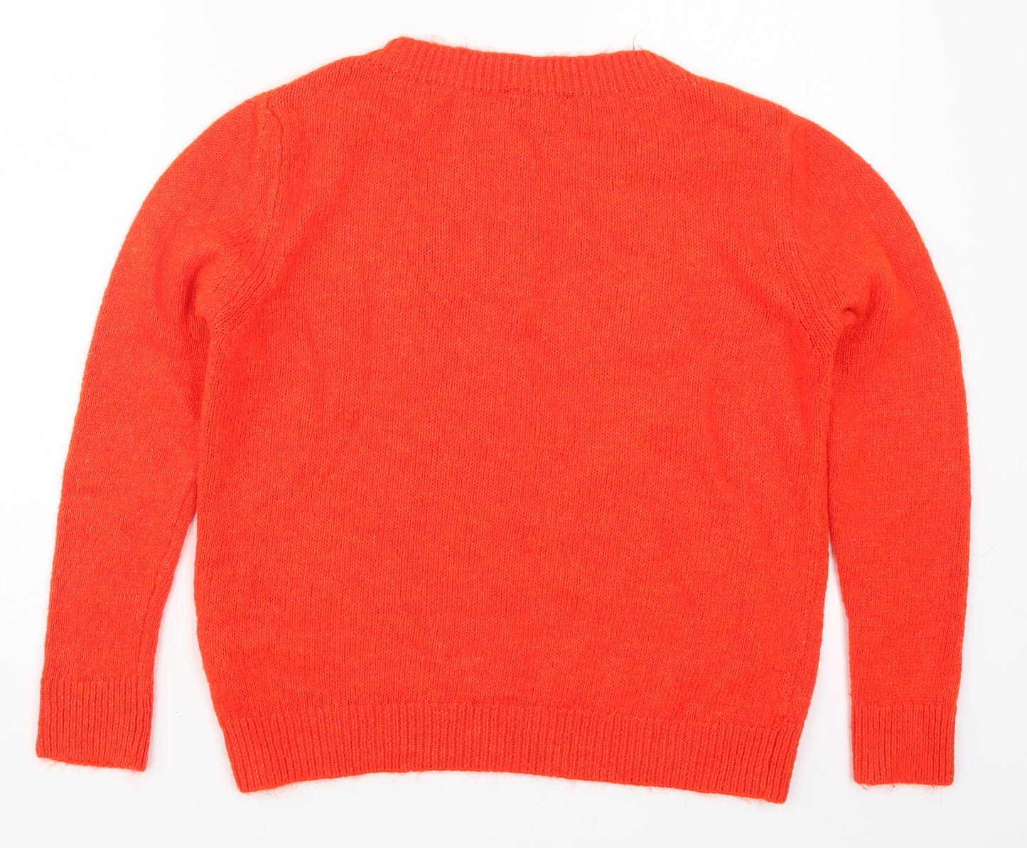 Primark Womens Red  Knit Pullover Jumper Size 10  - Heart Antlers