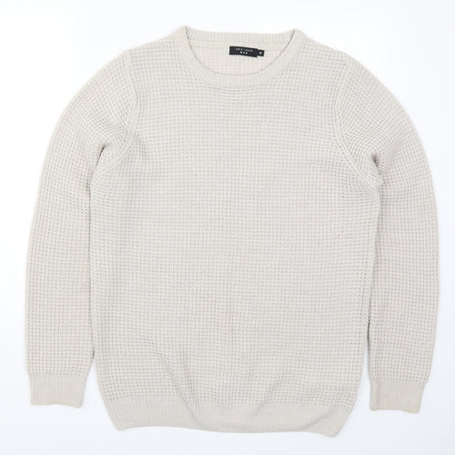 New Look Mens Beige  Knit Pullover Jumper Size M
