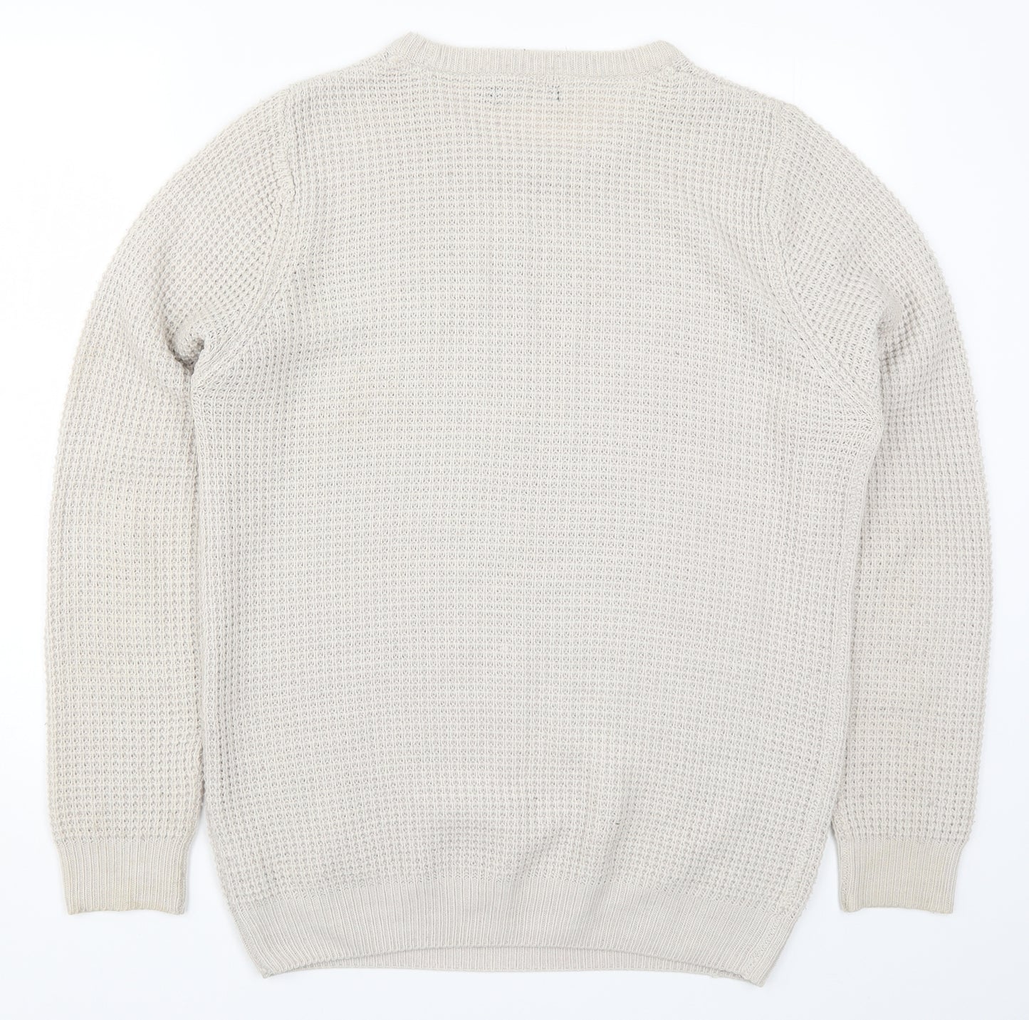 New Look Mens Beige  Knit Pullover Jumper Size M