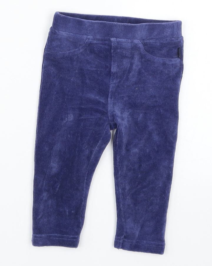 JoJo Maman Bébé Boys Blue  Corduroy Capri Trousers Size 6-9 Months