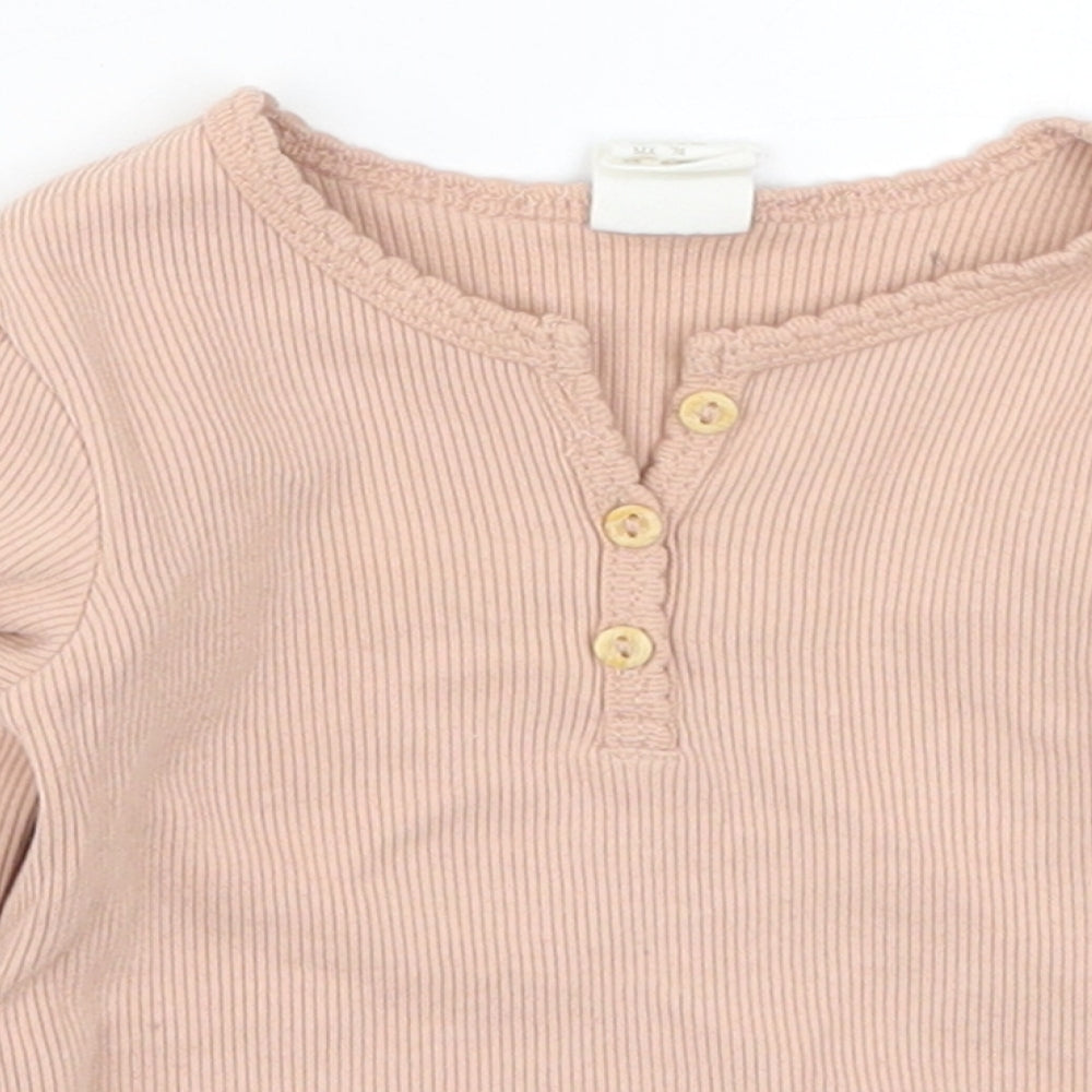 H&M Girls Pink   Basic T-Shirt Size 6-9 Months