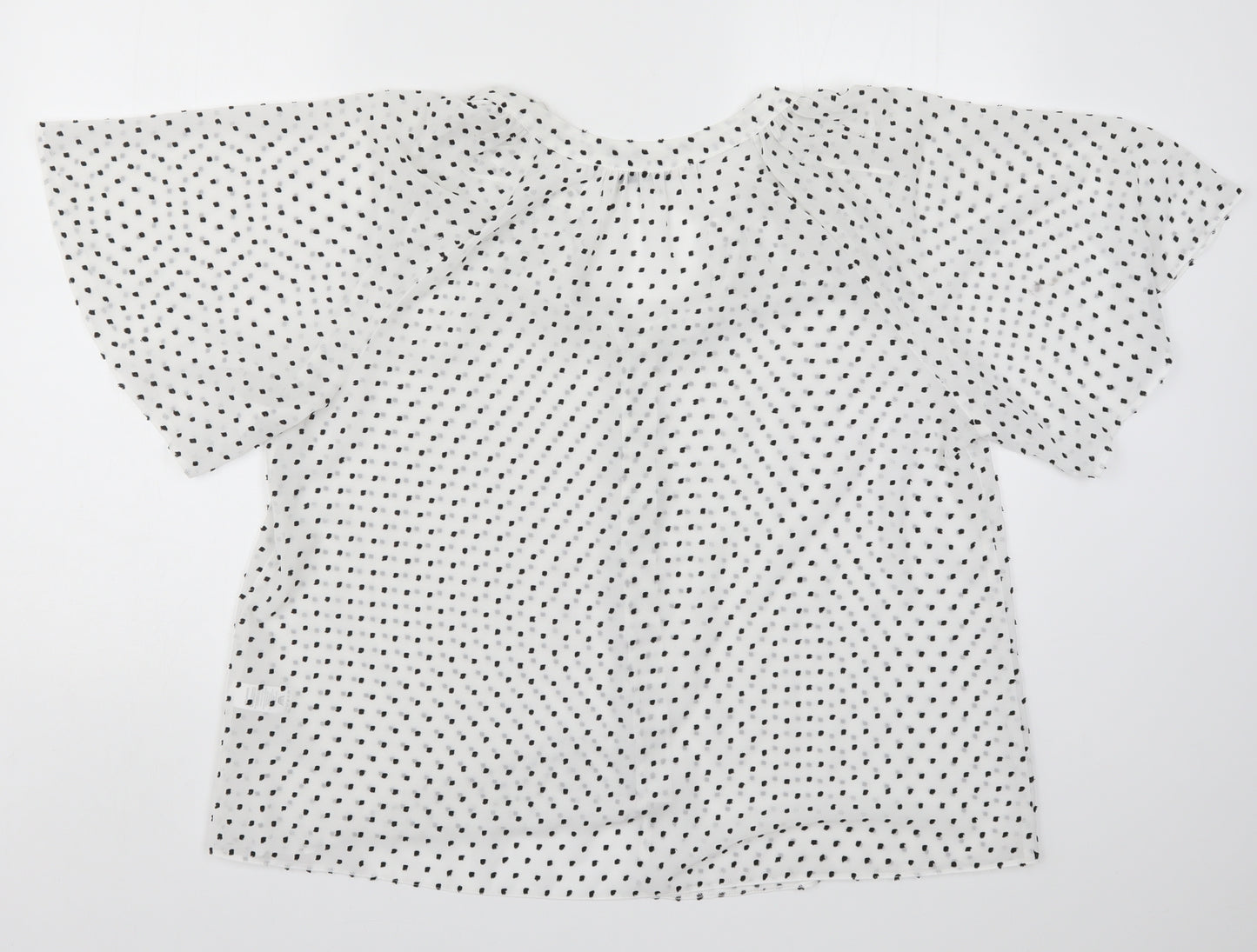 TU Womens White Polka Dot  Basic Button-Up Size 16