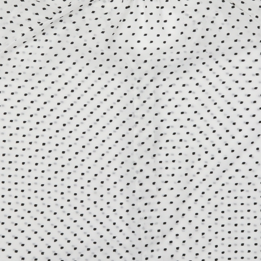 TU Womens White Polka Dot  Basic Button-Up Size 16