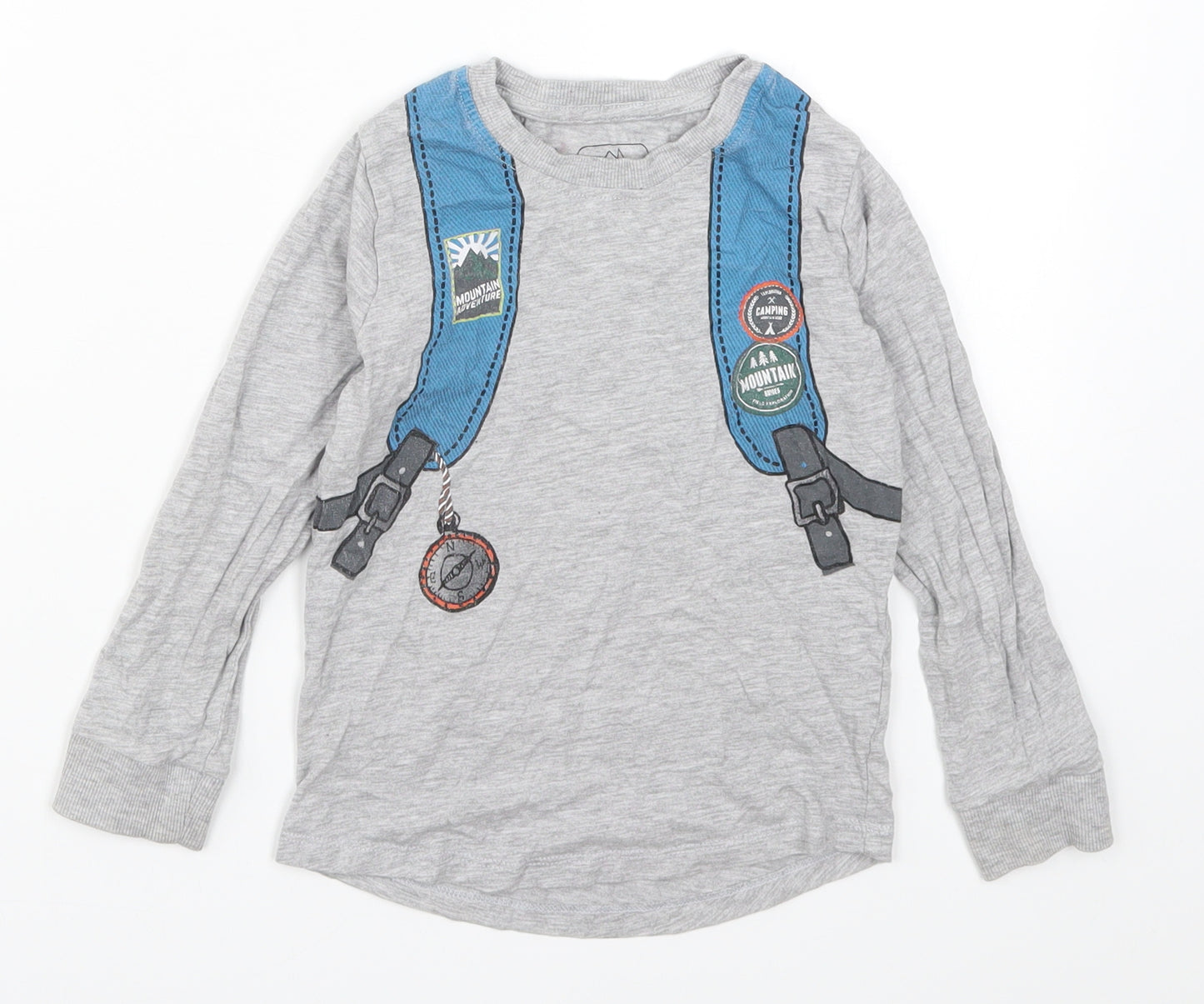 Matalan Boys Grey   Basic T-Shirt Size 3-4 Years  - Backpack