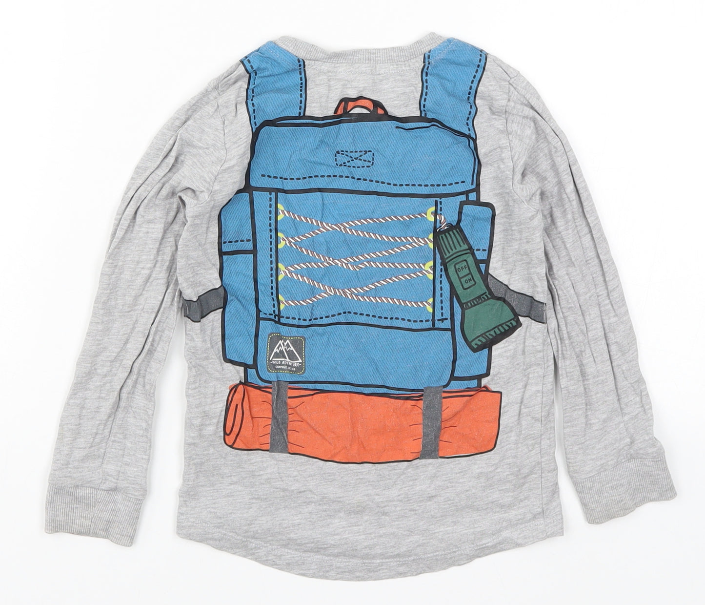 Matalan Boys Grey   Basic T-Shirt Size 3-4 Years  - Backpack