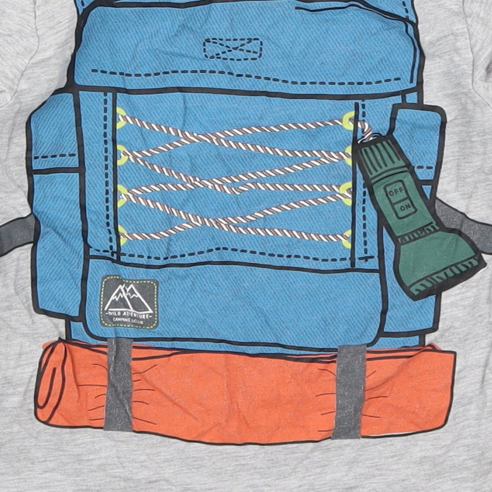 Matalan Boys Grey   Basic T-Shirt Size 3-4 Years  - Backpack