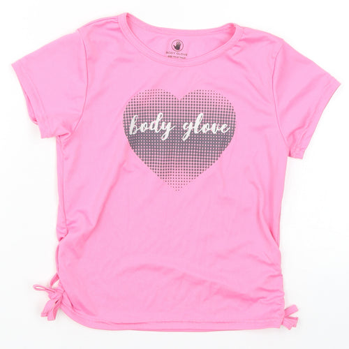 Body Glove Girls Pink   Basic T-Shirt Size 7 Years  - Heart