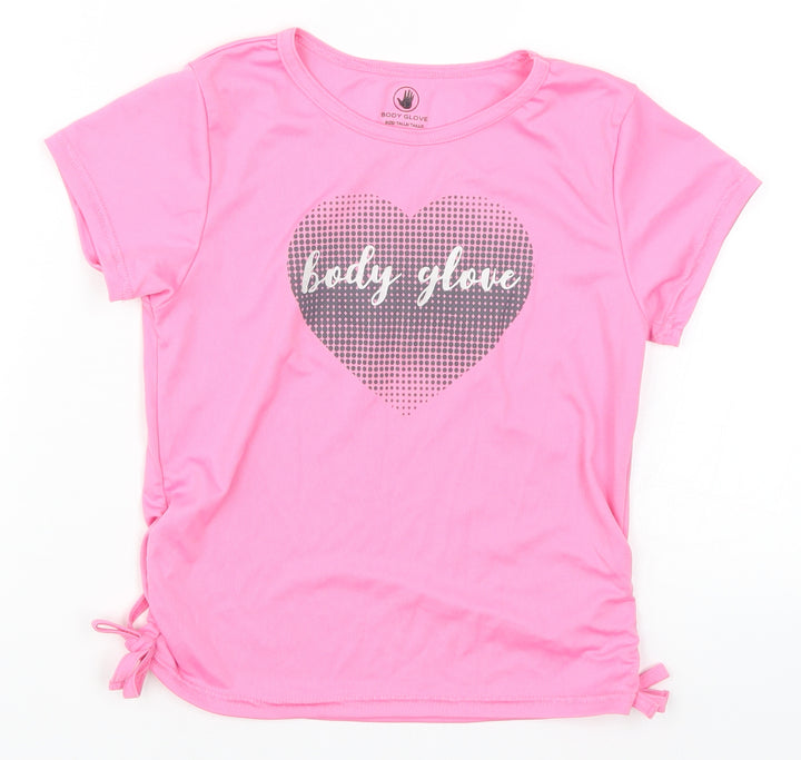 Body Glove Girls Pink Basic T-Shirt Size 7 Years - Heart