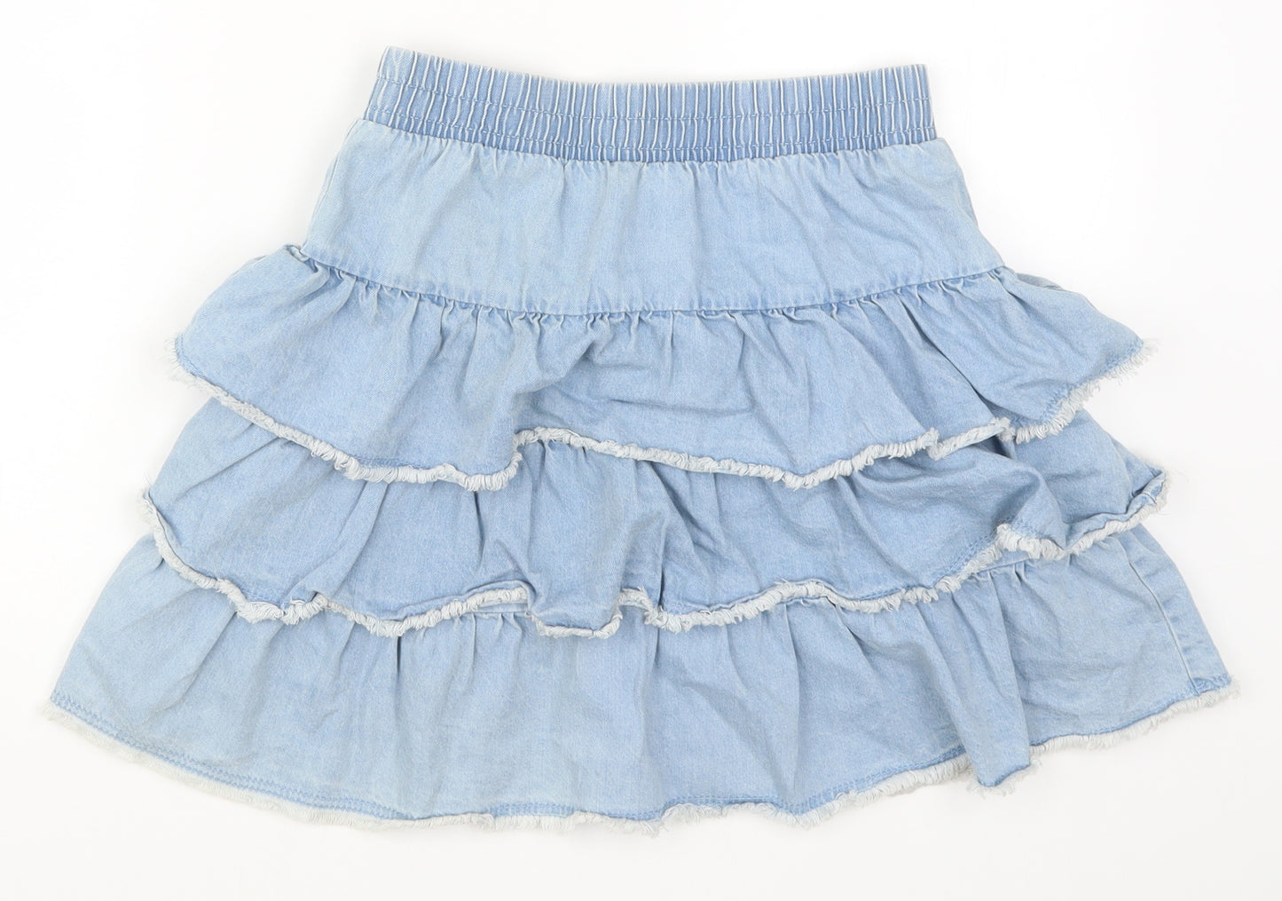 F&F Girls Blue  Denim Skater Skirt Size 12-13 Years