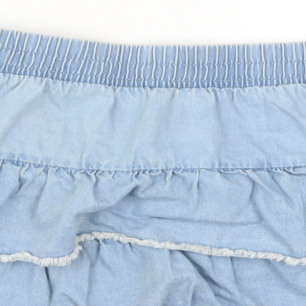 F&F Girls Blue  Denim Skater Skirt Size 12-13 Years