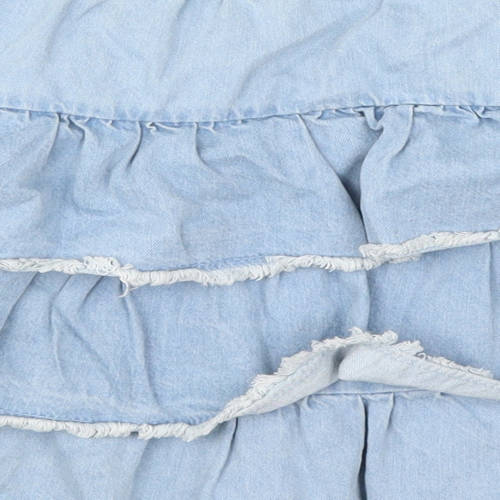 F&F Girls Blue  Denim Skater Skirt Size 12-13 Years