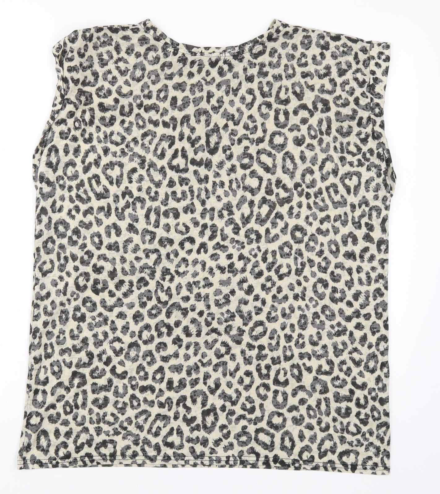 River Island Womens Beige Animal Print  Basic T-Shirt Size 12