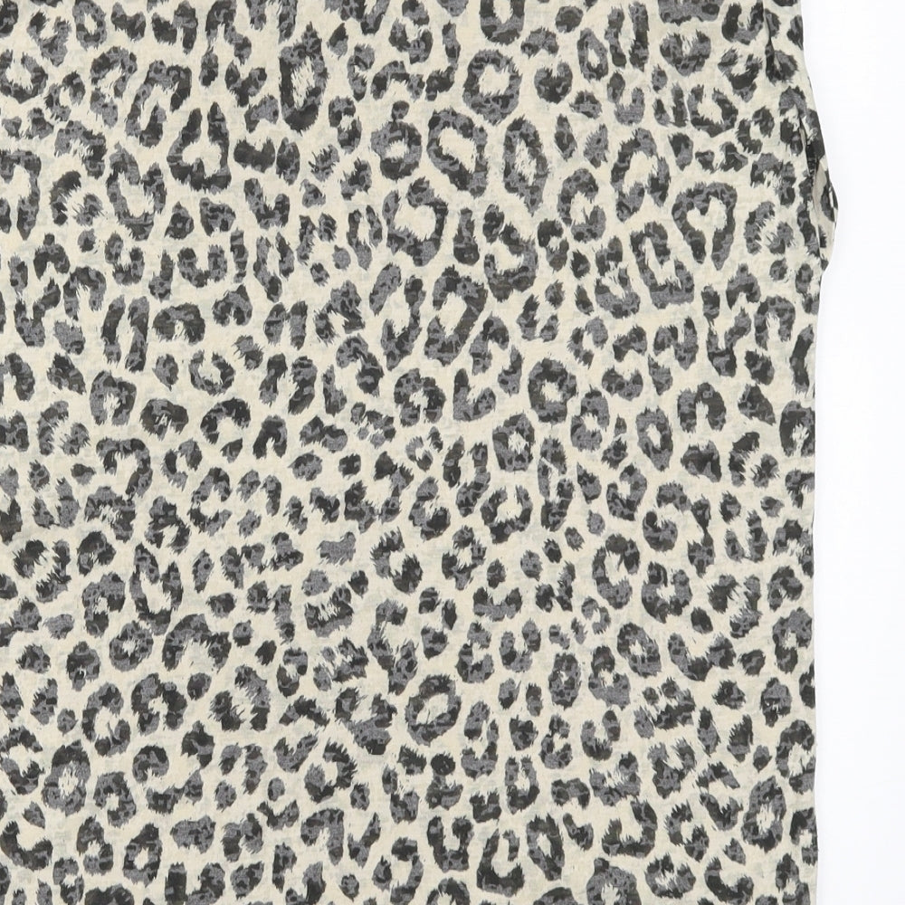 River Island Womens Beige Animal Print  Basic T-Shirt Size 12