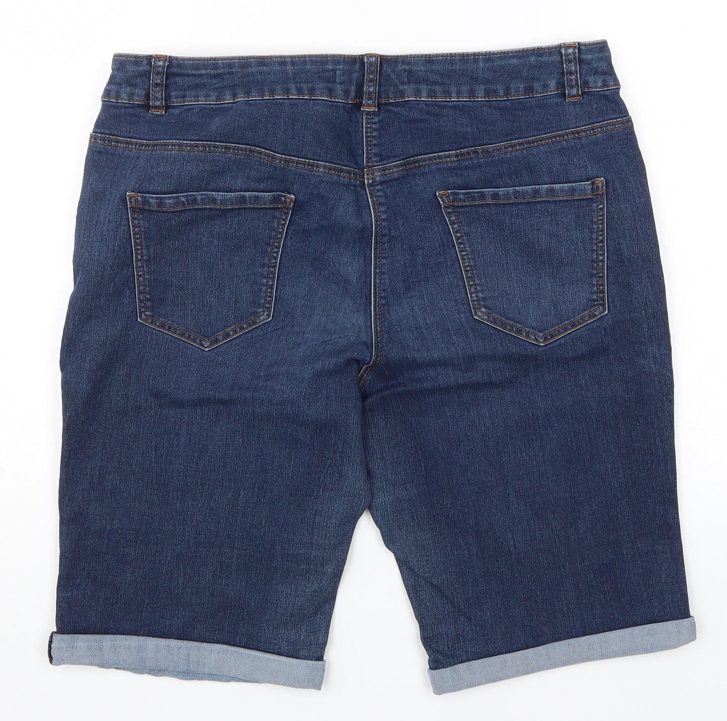 George Womens Blue  Denim Bermuda Shorts Size 14