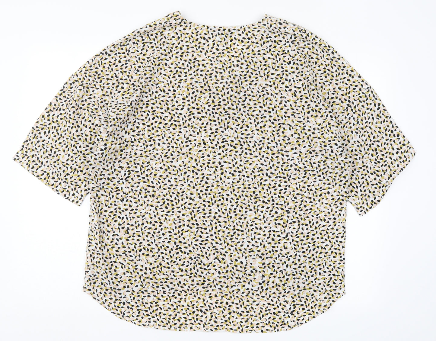 Primark Womens Pink Geometric  Basic Blouse Size 14  - Pink and Yellow