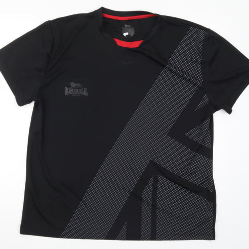 Lonsdale Mens Black   Basic T-Shirt Size L