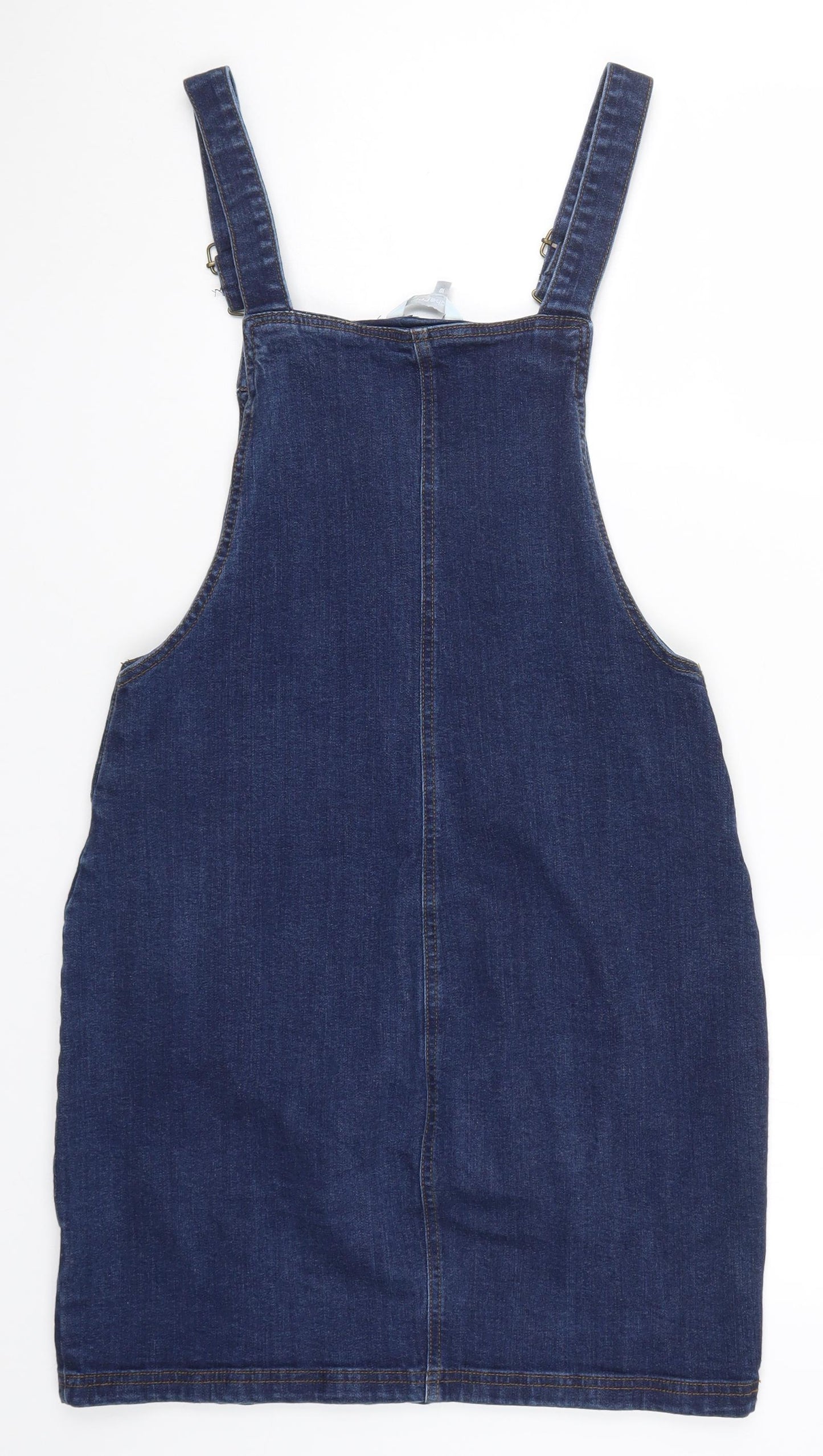 Red Herring Womens Blue Floral Denim Pinafore/Dungaree Dress  Size 10