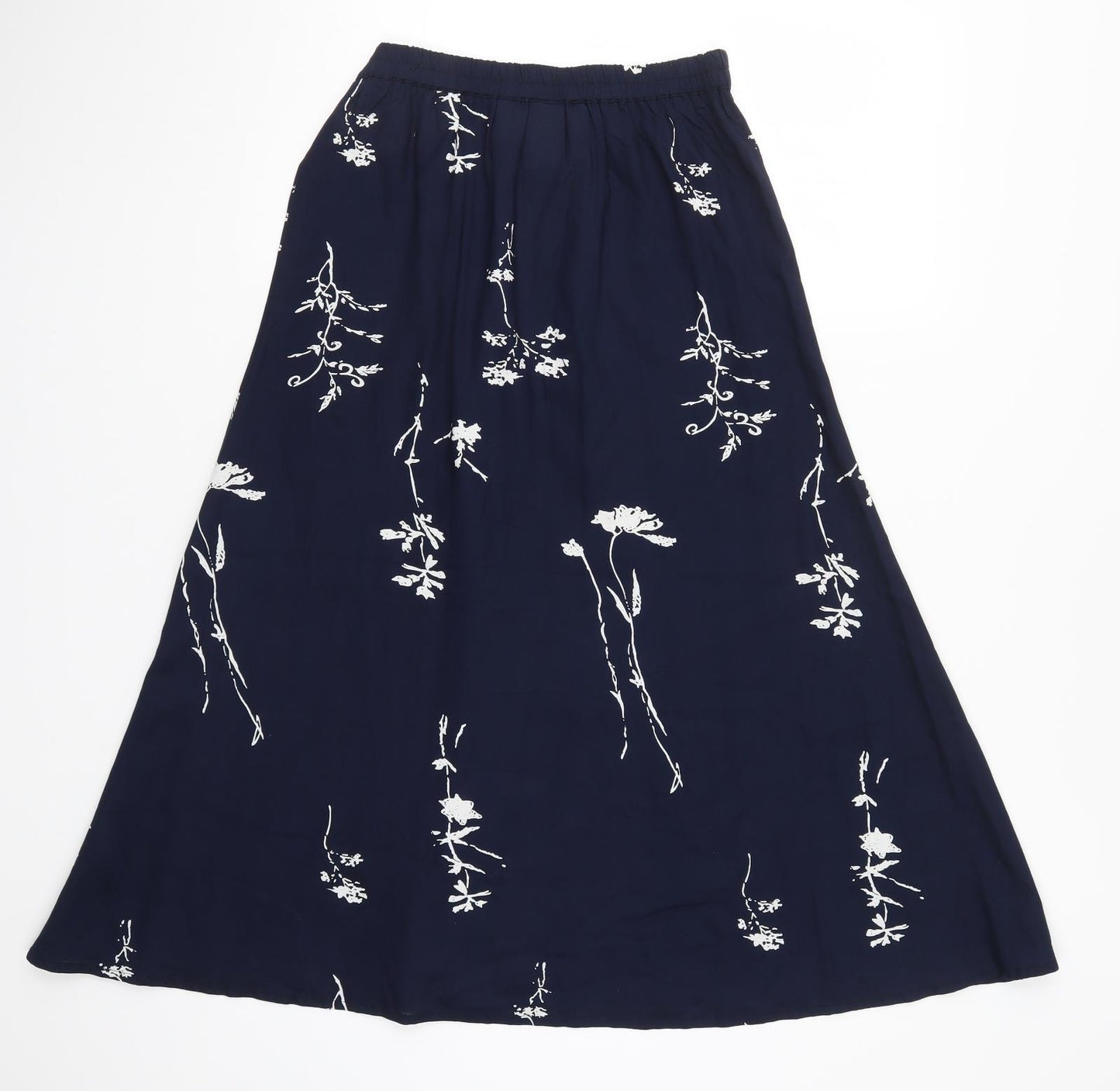 Preworn Womens Blue Floral  A-Line Skirt Size 12