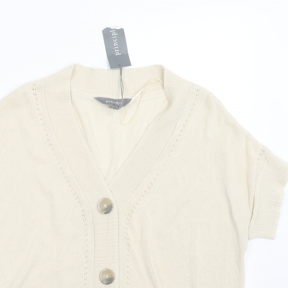 Principles Womens Beige   Cardigan Jumper Size 14
