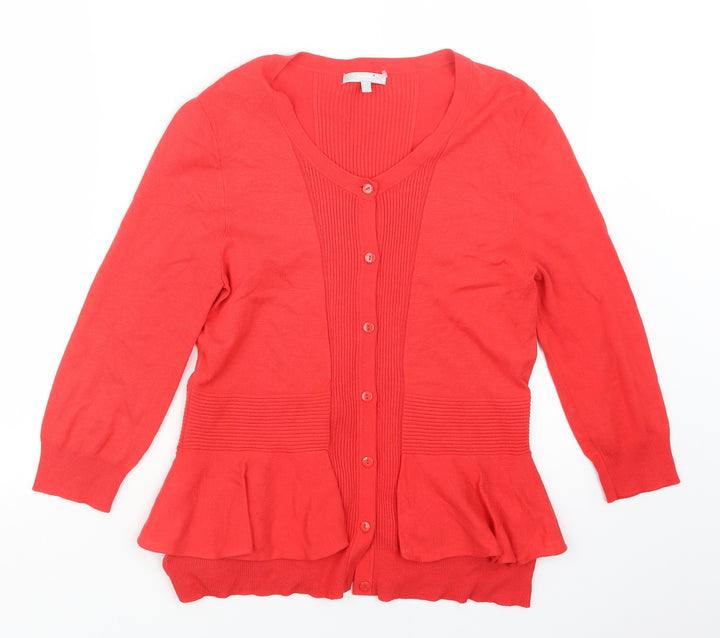 Per Una Womens Red  Knit Cardigan Jumper Size 12