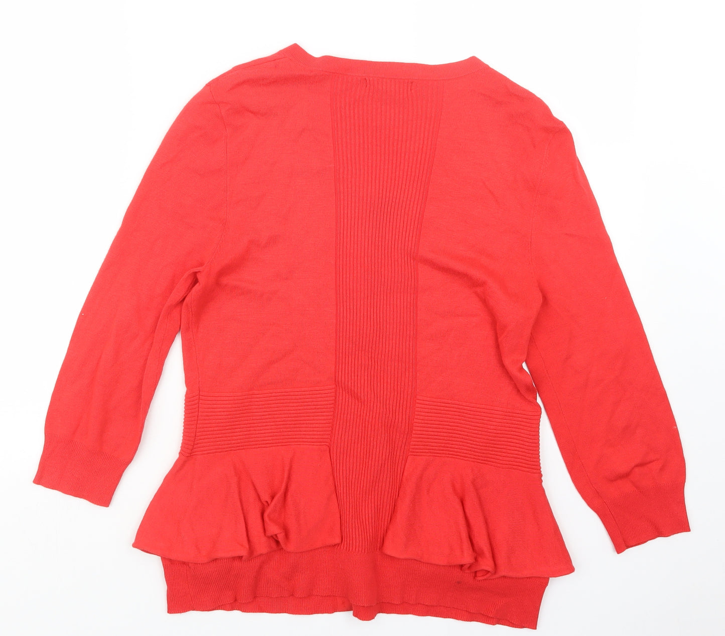 Per Una Womens Red  Knit Cardigan Jumper Size 12