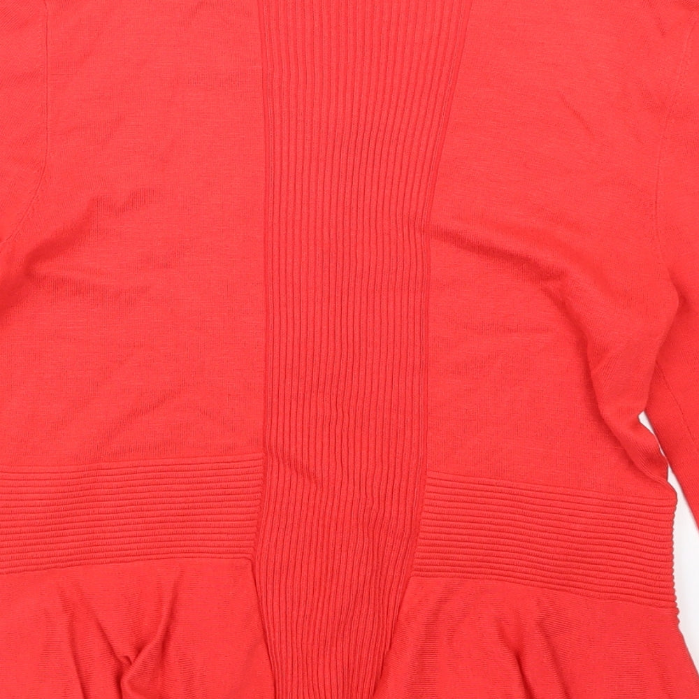 Per Una Womens Red  Knit Cardigan Jumper Size 12