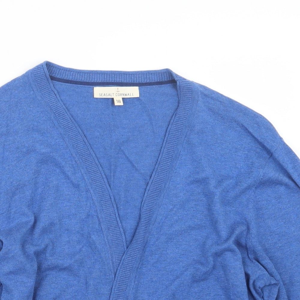 Seasalt Cornwall Womens Blue  Knit Cape Jumper Size 18