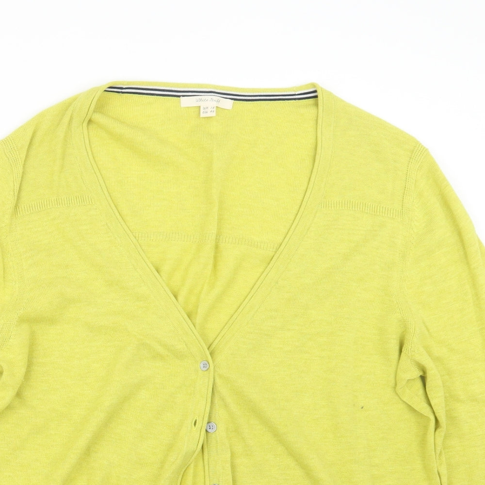 White Stuff Womens Green  Knit Cardigan Jumper Size 18