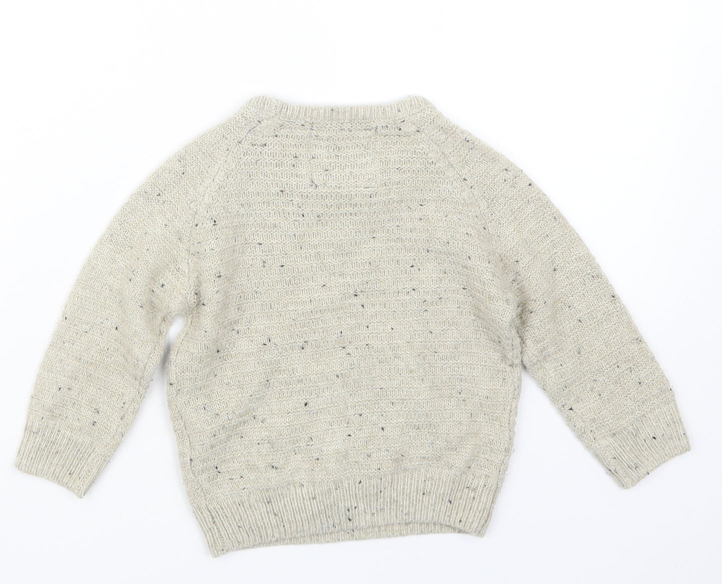 Rebel Boys Beige  Knit Pullover Jumper Size 18-24 Months