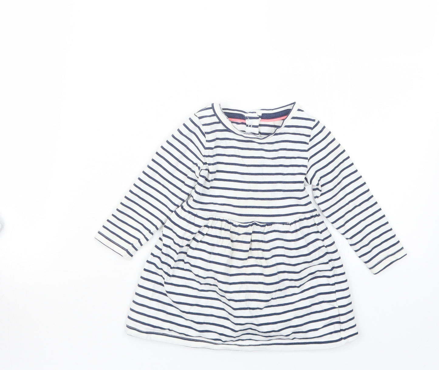 Mothercare Girls Blue Striped  T-Shirt Dress  Size 6-9 Months